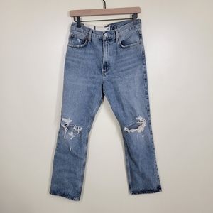 NWT Agolde Mia midrise straight leg distressed jeans 27